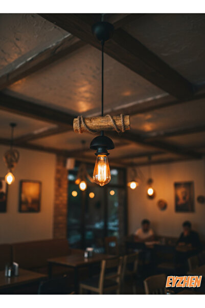 Eyzhen Doğal Ahşap , Eskitme Sarkıt El Yapımı Ahşap Avize Kafe Ev Balkon Ofis Dekoru