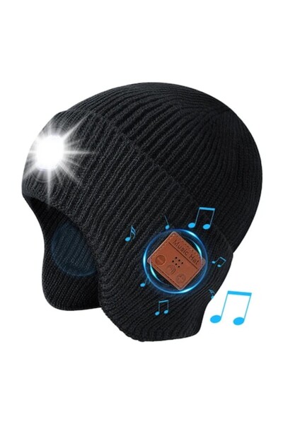 AURALIV Smart Beanie with Rechargeable LED & Integrated Bluetooth Headphones, Unisex