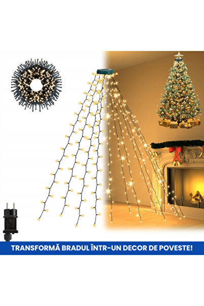 OferteTop Instalație De Crăciun Tip Plasă Cu 400 De LED-uri Și 8 Programe (2 Metri)