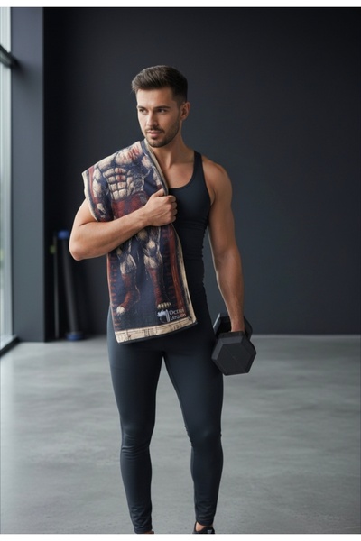 ENDAMIM Sports Towel Special Printed Microfiber Cotton Mixed 35X90Cm