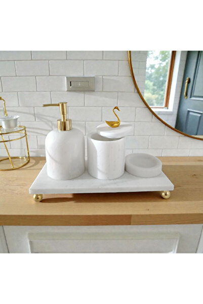 ecay mermer ürünleri Mermer Banyo Seti Gold