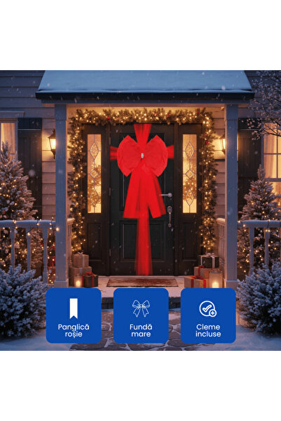 OferteTop Red Ribbon Bow For Christmas Decoration, Durable And Easy To Install