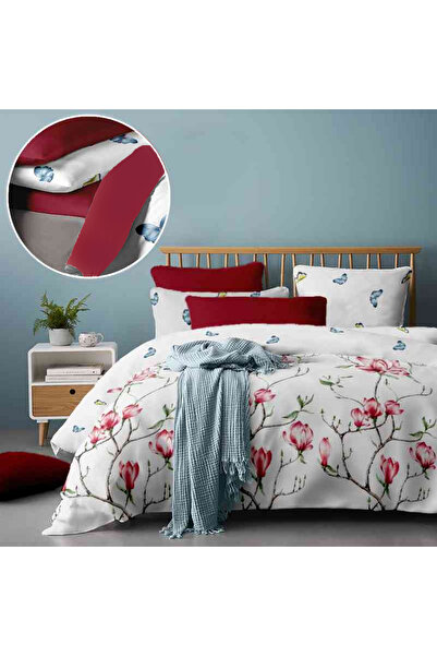 Dormisete DHome Renforce Magnolia bedding set (sheet 240x260 + duvet cover 200x220 + 2 pillowcases 50x70)