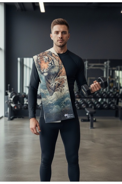 ENDAMIM Sports Towel Special Printed Microfiber Cotton Mixed 35X90Cm