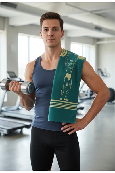 ENDAMIM Sports Towel Special Printed Microfiber Cotton Mixed 35X90Cm