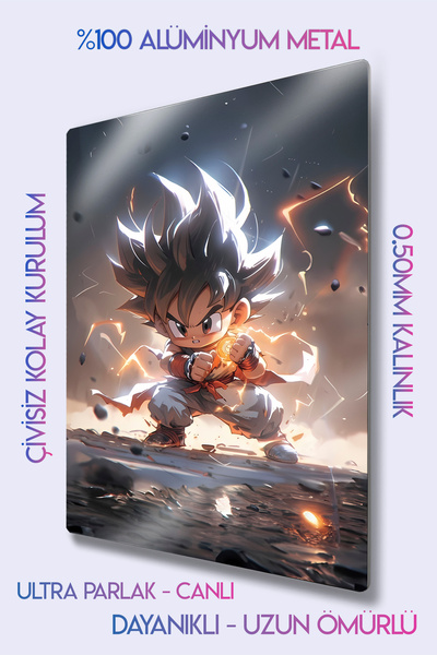 DekorHane Son Goku Metal Painting, Dragon Ball Z Wall Decor, Anime Art, Modern Home Office Gift