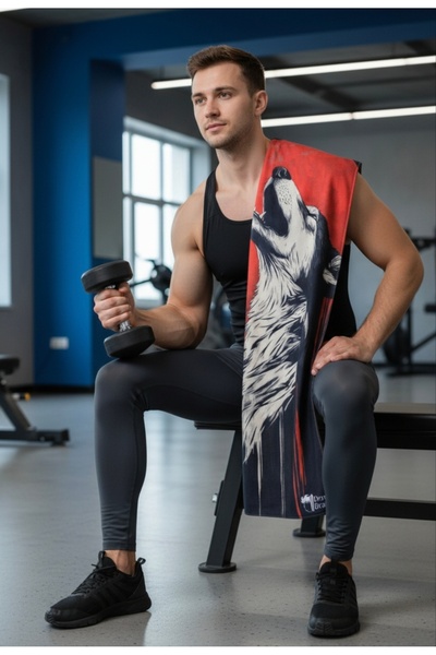 ENDAMIM Sports Towel Special Printed Microfiber Cotton Mixed 35X90Cm