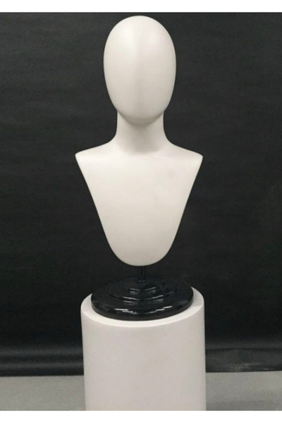 MD Vİtrin Dekorasyon Özel Ahşap Standlı Aksesuar Mankeni Kafalı Büst
