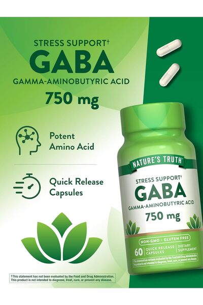 Nature's Truth , GABA, 750 mg, 60 Quick Release Capsules