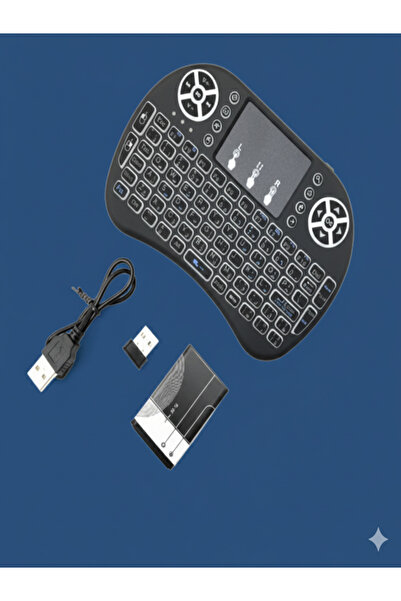 Generic Mini Wireless Keyboard with Colors LED Backlight and Integrated Touchpad