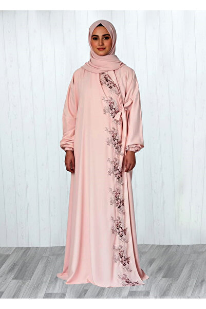 SDD Cool and heavy cotton prayer sheet with unique embroidery and a matching headscarf; wide and comfortable.