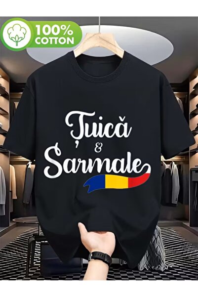 4desire.ro Tricou barbati TUICA SI SARMALE Ink, Classic Regular Fit, Bumbac 1...