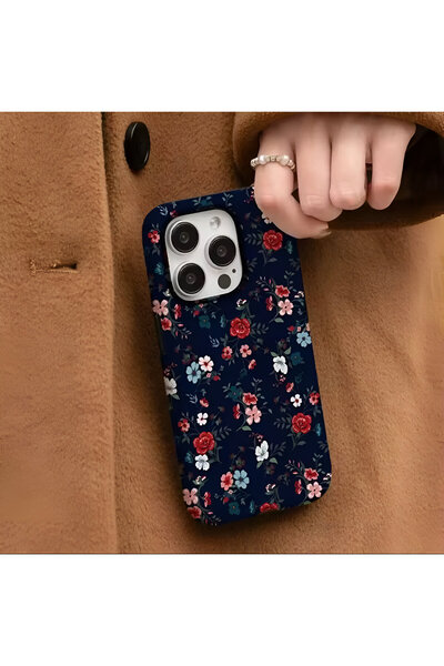 HYPERSOFT حافظة فاخرة مزدوجة الطبقات من سلسلة بورجا منقوشة متوافقة مع آيفون 1...