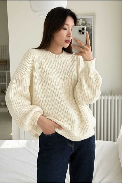 lmodafıstık Simit Collar Sweater