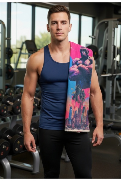 ENDAMIM Sports Towel Special Printed Microfiber Cotton Mixed 35X90Cm