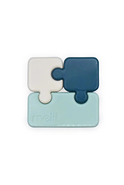 Melii Luxe Puzzle Bento Box, Dark Blue Ivory Mint