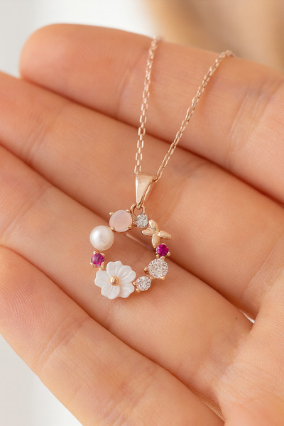 ÇEKİRDEK JEWELRY 925 Ayar Gümüş Manolya Çiçekli Kolye