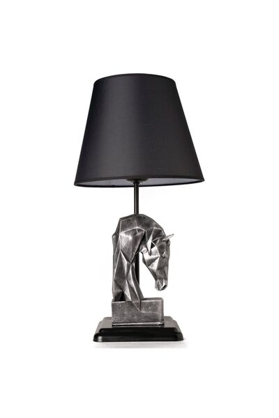 Asir Metal Table Lamp Black and Silver H50 cm