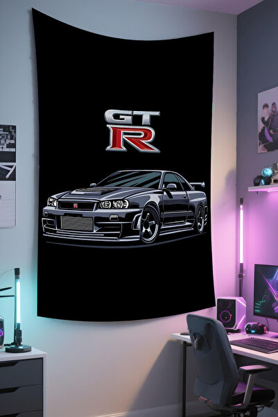 RUGRUMBA Tapiserie pentru gamer – tematică auto, țesătură de calitate, tapiserie de perete