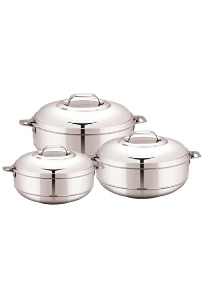 Stride Set of 3 stainless steel food containers with a pot design for heat retention (3500/2500/1500 ml)