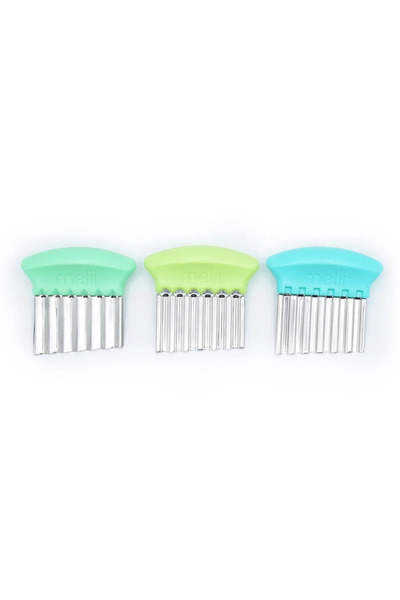 Melii Snack Knife Set - 3 Cutters, Blue Mint Lime