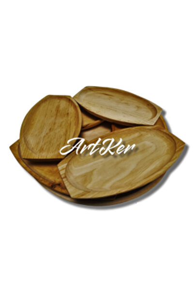 ArtKer Wooden pizza-style serving platter set