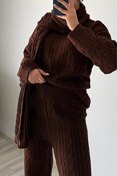 Güneş Set de tricotaje texturate, triplu, din trei piese