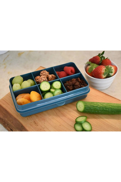 Melii Luxe Snack Box 6 Compartments - Blue