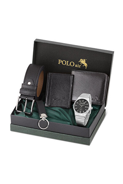 Polo Air Takvimli Erkek Kol Saati Cüzdan Kemer Kartlık Anahtarlık Hediyelik K...