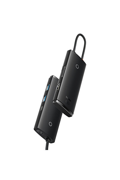 Baseus Hub USB-C Lite, 2 x USB-A 3.0 - 1 x USB-C - 1 x HDMI - 1 x SD - 1 x microSD, Negru WKQX050101