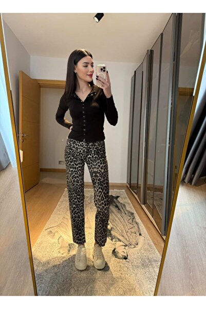büşra gülşen Leopard Patterned Slimfit Jeans