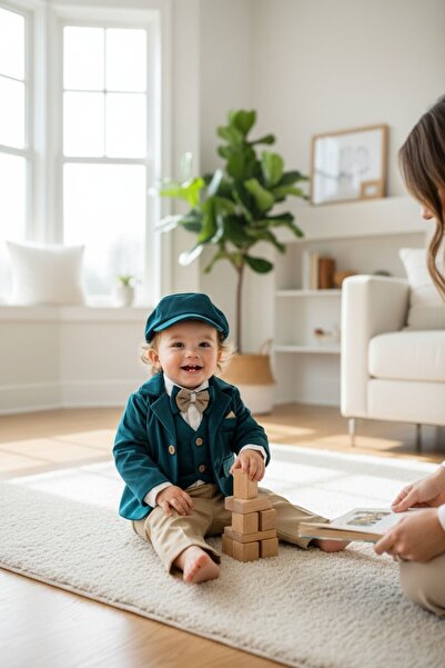 GabrielleBebe Πράσινο βελούδινο κοστούμι