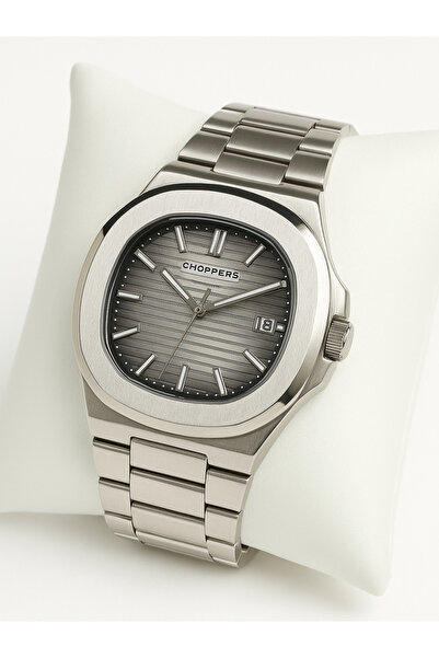 arpat time saat aksesuar Premium, Steel Black and White Dial Men's Watch with Calendar