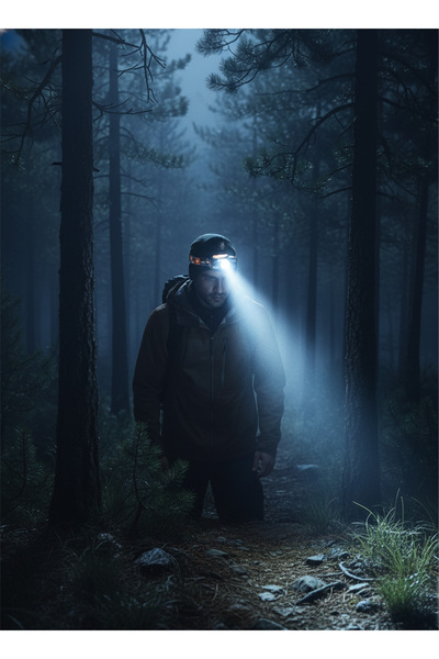 Generic Rechargeable LED Headlamp with Motion Sensor – 6 Lighting Modes