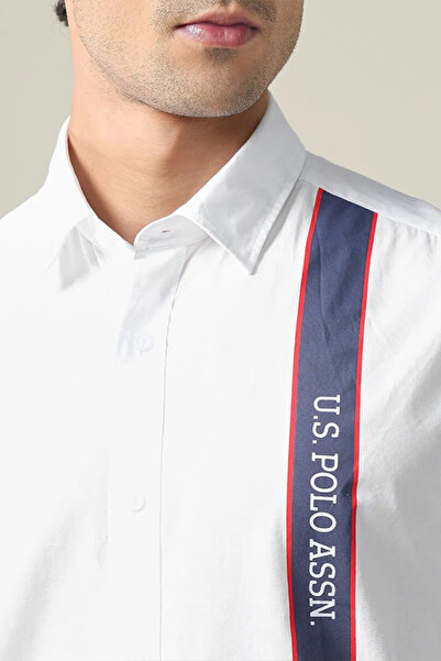 U.S. Polo Assn. Mens Vertical Striped Tailored Fit Cotton Shirt