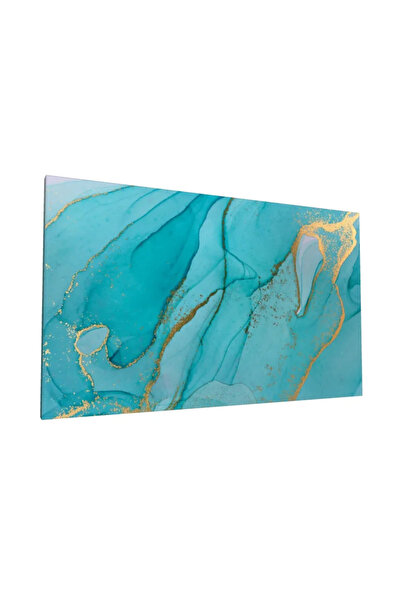 PozaTablou Pictură pe pânză: Compoziție acvatică cu accente aurii 100x60 cm