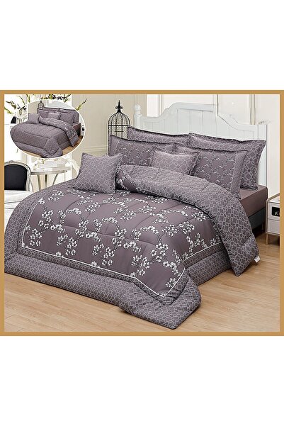 SADANHOME Summer bedspread with fixed, sewn-in filling - 4 pieces - Single an...