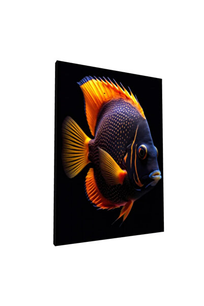 PozaTablou Pictură pe pânză: Pești exotici în nuanțe de portocaliu și negru 7...