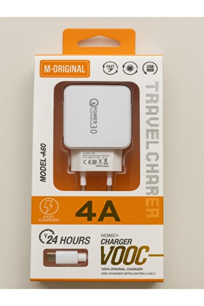 4A Fast Charge QC 3.0 Mains Charger + Type-C Cable – Model A60