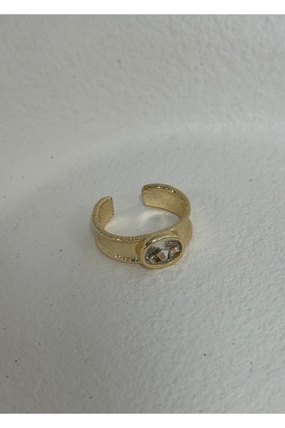 KİLİGİSTANBUL Ni̇ki̇ta Stone Retro Ring (Size Adjustable)