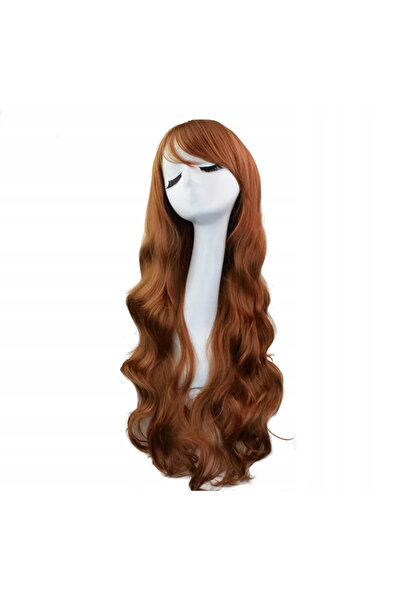 Gonga Peruca Par Lung Ondulat, Castaniu, 70cm, Gonga® Maro