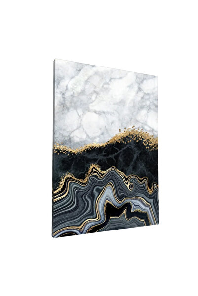 PozaTablou Pictură pe pânză: Peisaj abstract cu detalii aurii 70x100 cm