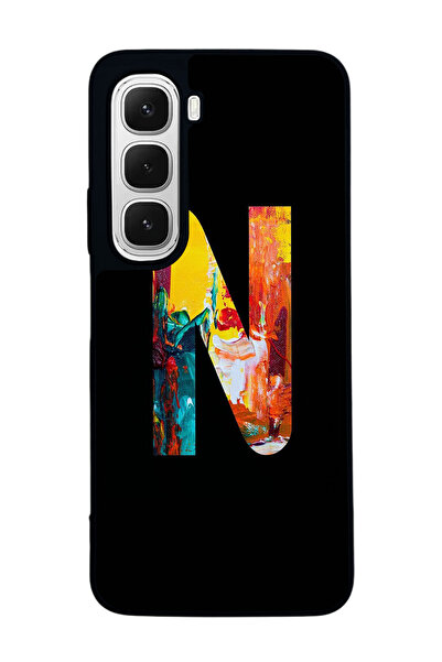 BGAKSESUAR حافظة سوداء متوافقة مع هاتف Infinix Hot 60 - سيليكون ناعم، واقي، غ...