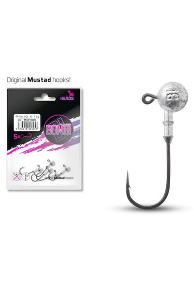 DELPHİN Jig Fish-On-X Cap cu guler „Bomb” — 5 bucăți, 5 g, cârlig mărimea 1/0