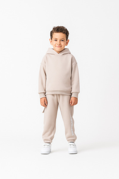 Tuffy Ecru Boy's Tracksuit Set Hooded Comfortable Fit