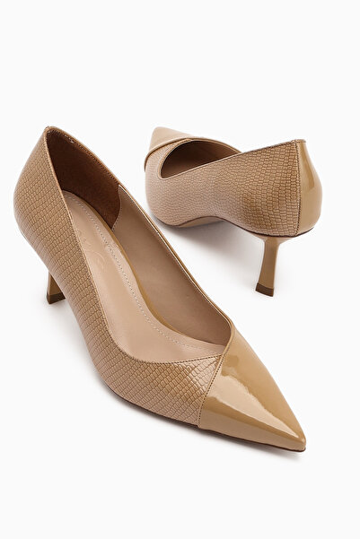 Limoya Elly Beige Women's Thin Heeled Shoes