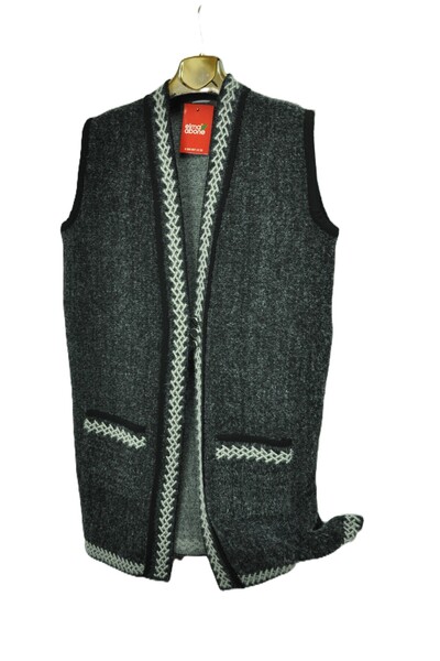 elma abone New Season Three Button Long Knit Vest