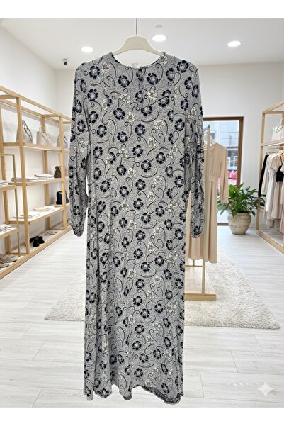 fariza tekstil Wide-Cut Viscose Hijab Dress with a Robe