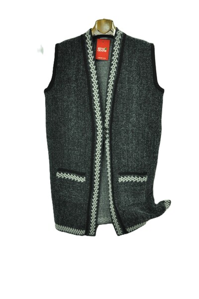 elma abone New Season Three Button Long Knit Vest