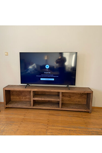 ayfiwood Doğal Ahşap TV Ünitesi – Rustik Masif Çam TV Sehpası, Konsol, Raflı ...